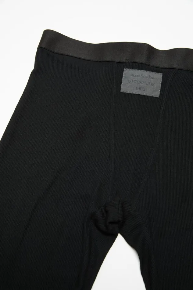 Acne Studios Rib Leggings Black Woman Trousers