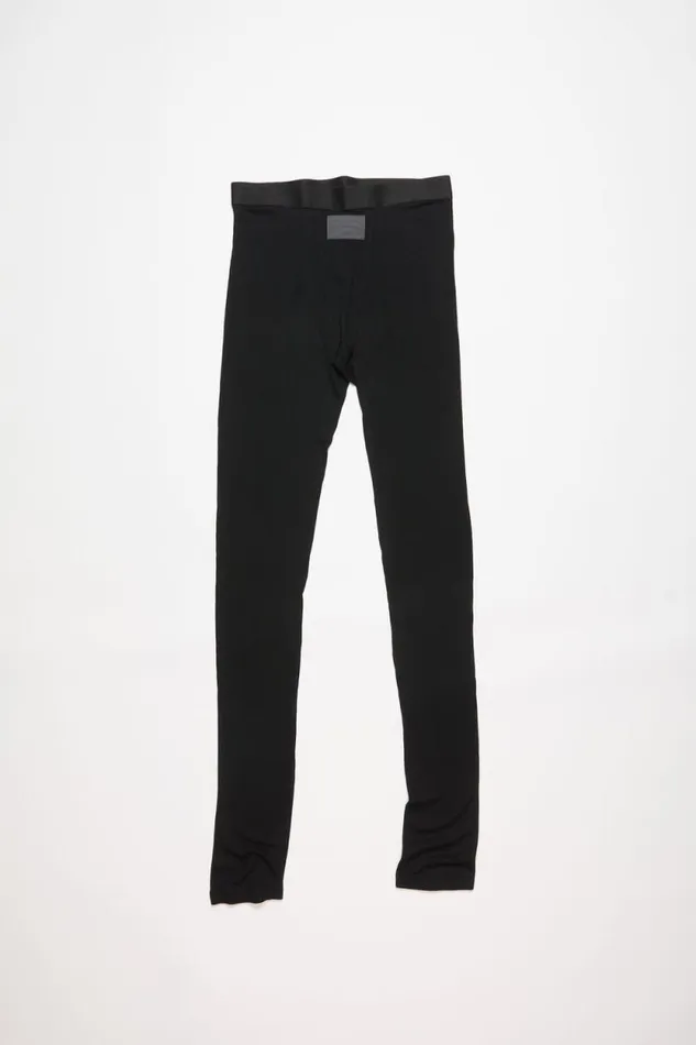 Acne Studios Rib Leggings Black Woman Trousers