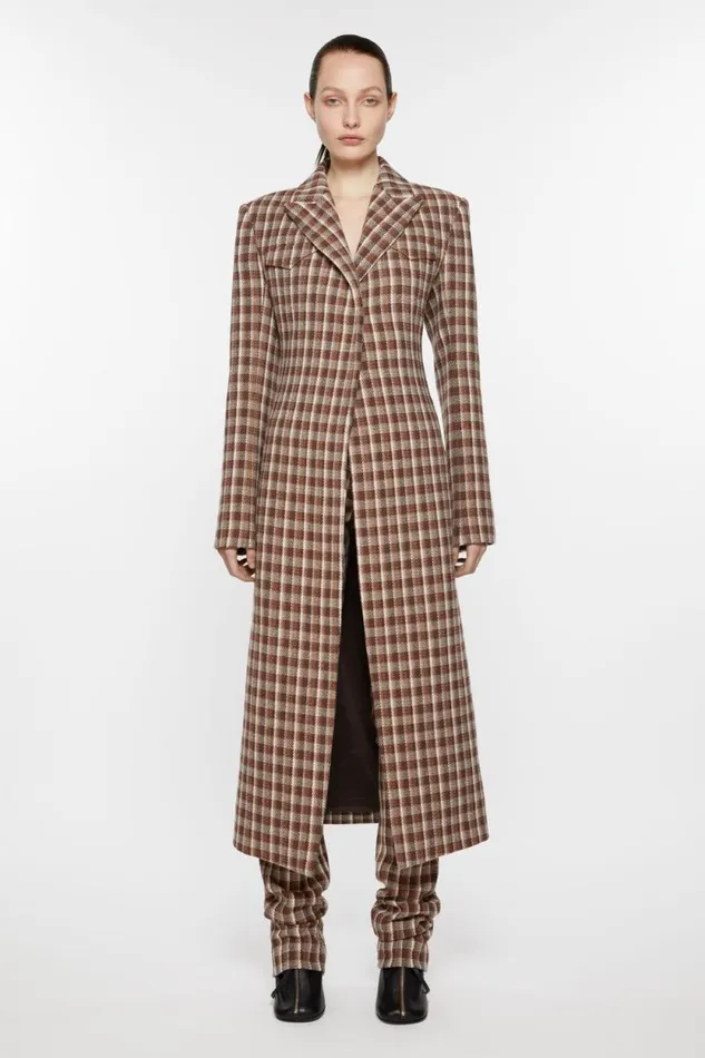 Acne Studios Singlebreasted Coat Beigebrown Woman Outerwear