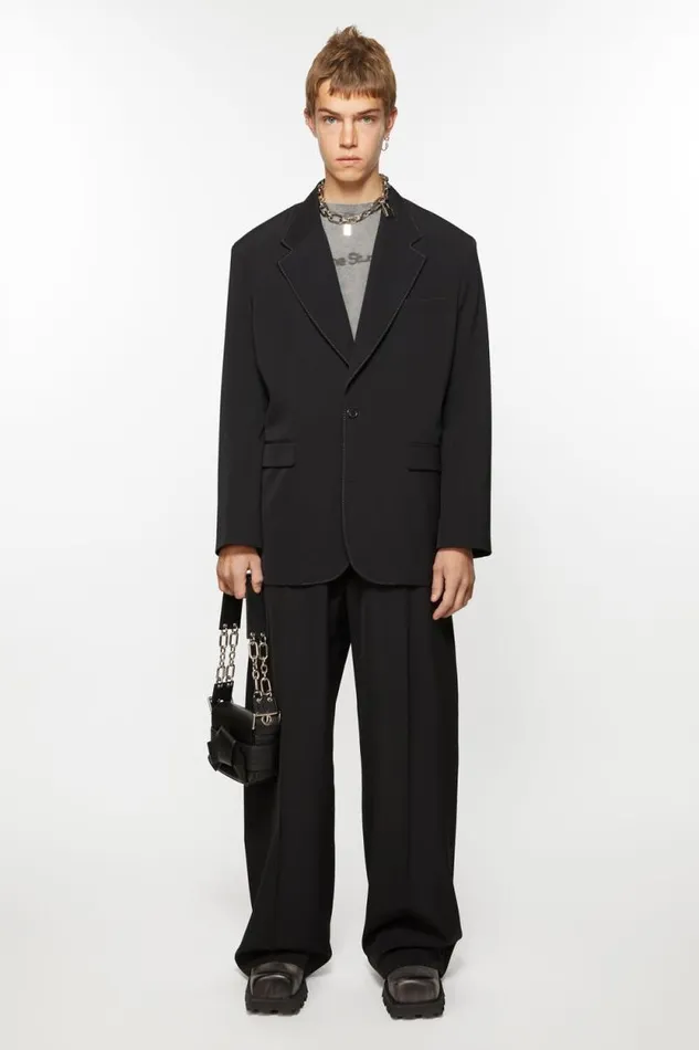 Acne Studios Singlebreasted Suit Jacket 8211 Relaxed Fit Black Man Suit Jackets