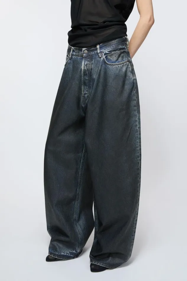 Acne Studios Super Baggy Fit Jeans 8211 2023 Blackmid Blue Woman Jeans