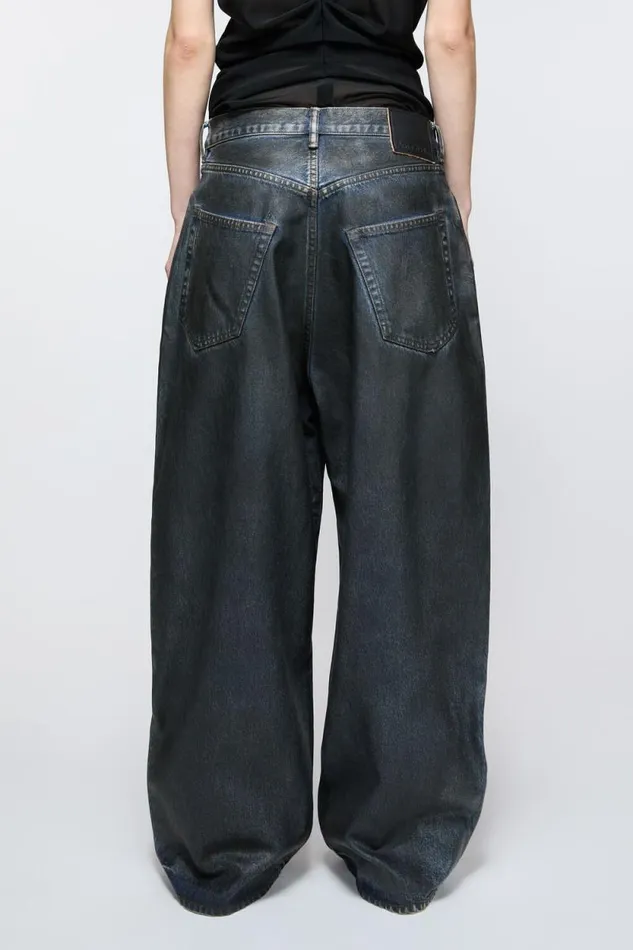 Acne Studios Super Baggy Fit Jeans 8211 2023 Blackmid Blue Woman Jeans