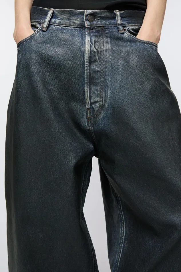 Acne Studios Super Baggy Fit Jeans 8211 2023 Blackmid Blue Woman Jeans