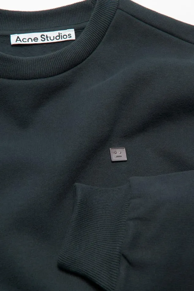 Acne Studios Sweater Face Logo 8211 Regular Fit Dark Grey Woman Sweatshirts