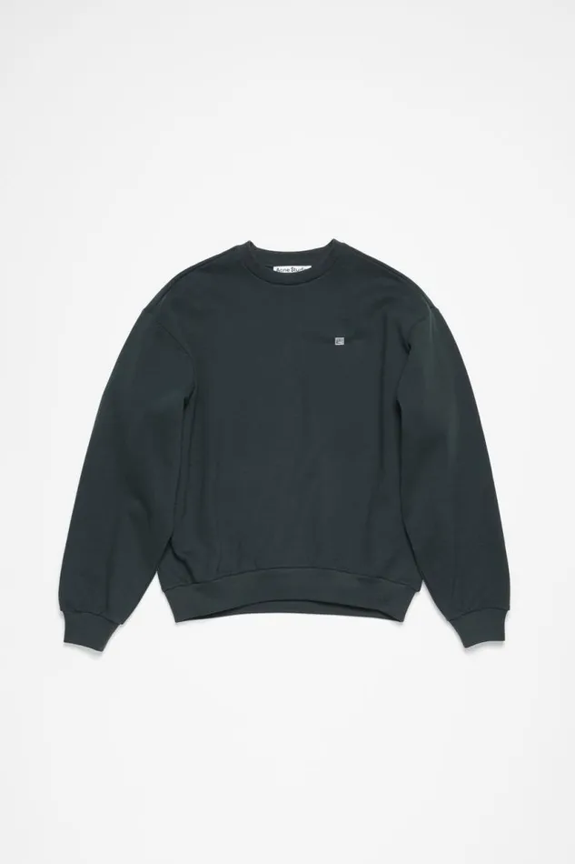 Acne Studios Sweater Face Logo 8211 Regular Fit Dark Grey Woman Sweatshirts