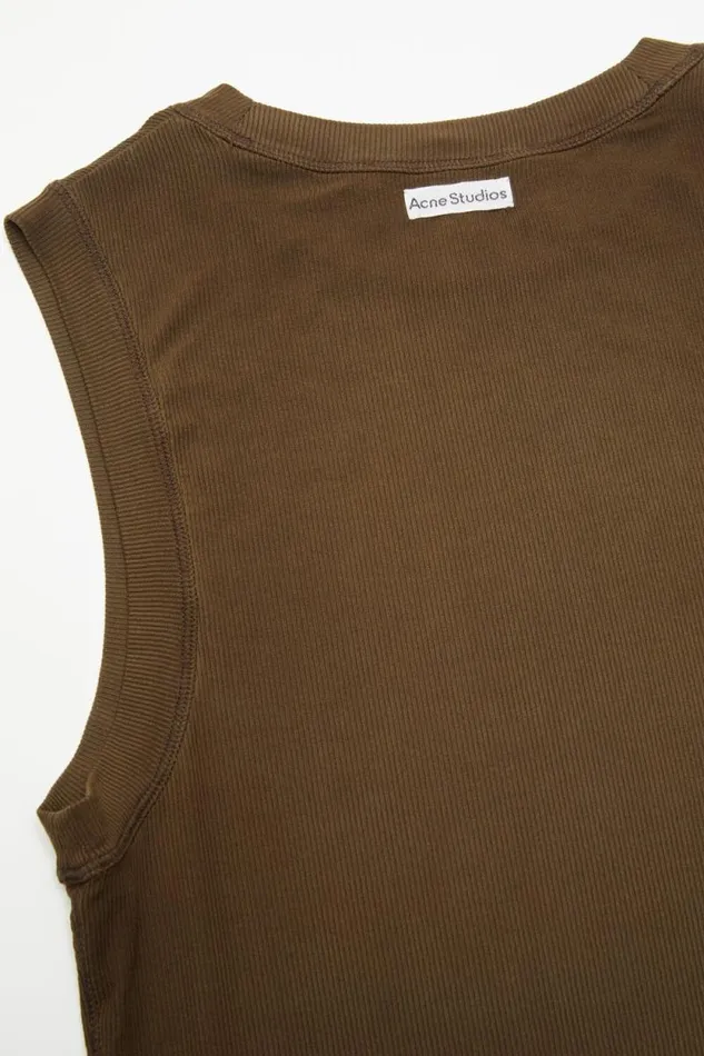 Acne Studios Tank Top Mud Brown Woman Tshirts