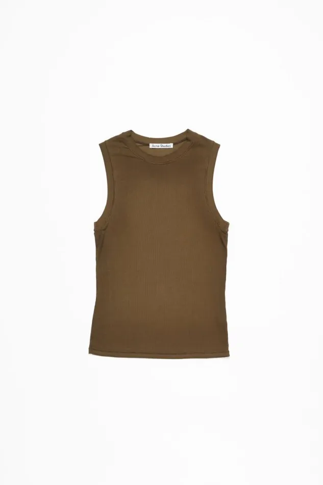 Acne Studios Tank Top Mud Brown Woman Tshirts