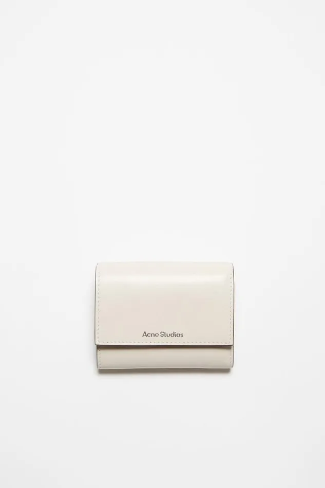 Acne Studios Trifold Leather Wallet Whiteblack Man Small Leather Goods