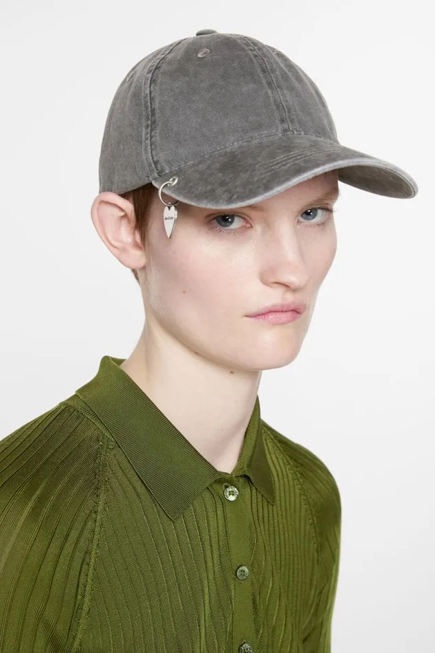 Acne Studios Twill Cap Pendant Faded Black Man Hats
