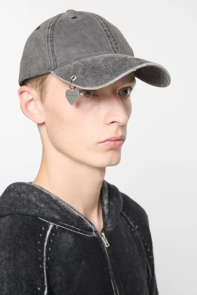 Acne Studios Twill Cap Pendant Faded Black Man Hats