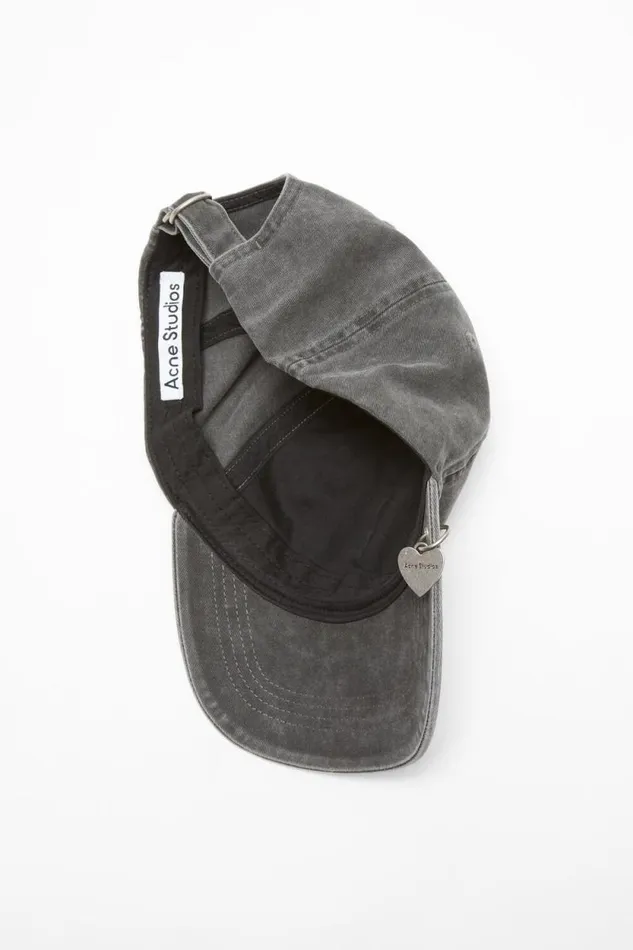 Acne Studios Twill Cap Pendant Faded Black Man Hats