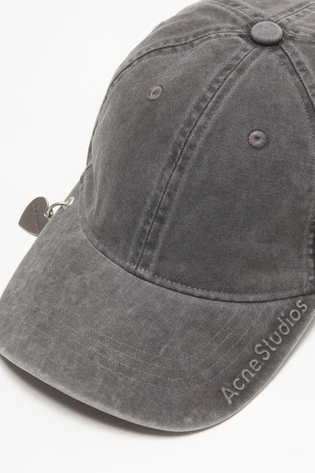Acne Studios Twill Cap Pendant Faded Black Man Hats