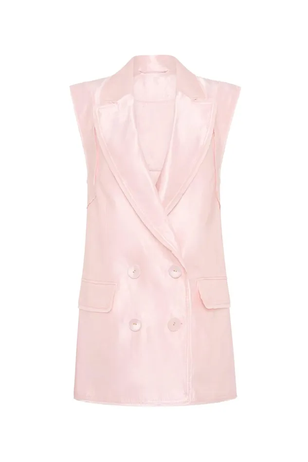Aje Blazers Jackets and Coats Insight Oversized Vest Soft Pink 8211 Women