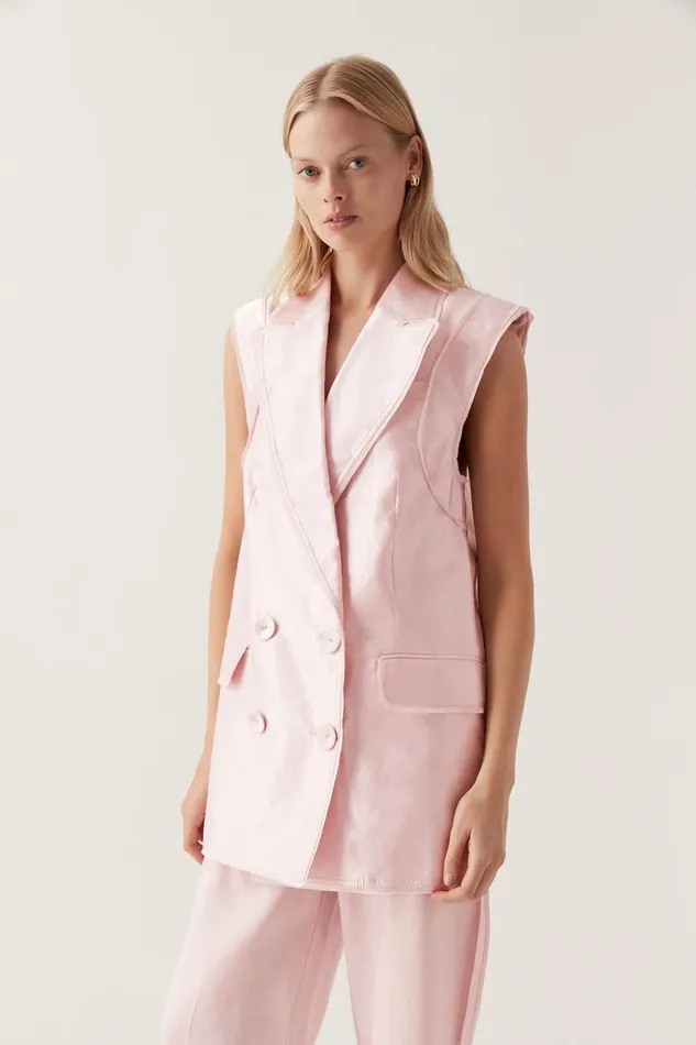Aje Blazers Jackets and Coats Insight Oversized Vest Soft Pink 8211 Women