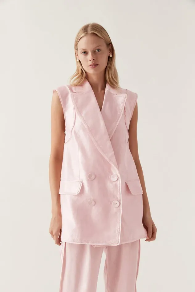 Aje Blazers Jackets and Coats Insight Oversized Vest Soft Pink 8211 Women