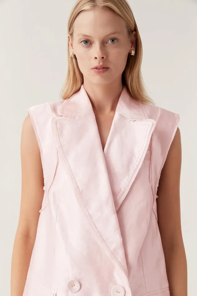 Aje Blazers Jackets and Coats Insight Oversized Vest Soft Pink 8211 Women
