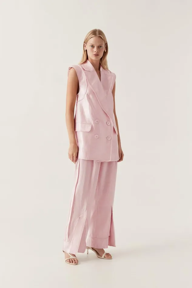 Aje Blazers Jackets and Coats Insight Oversized Vest Soft Pink 8211 Women