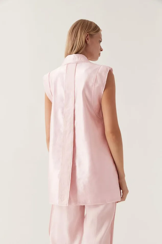 Aje Blazers Jackets and Coats Insight Oversized Vest Soft Pink 8211 Women