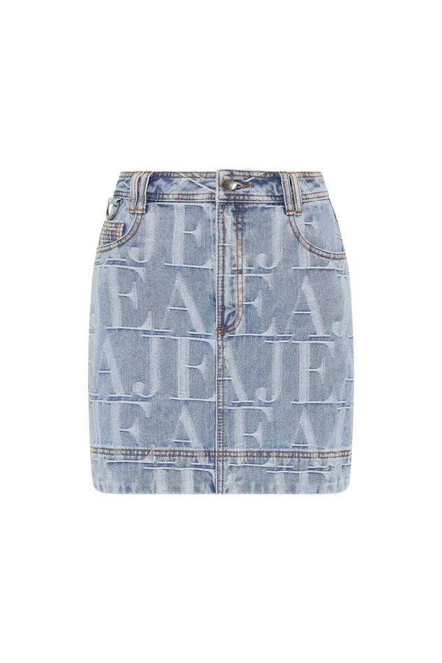 Aje Denim Nostalgia Denim Mini Skirt Coastal Logo Wash 8211 Women