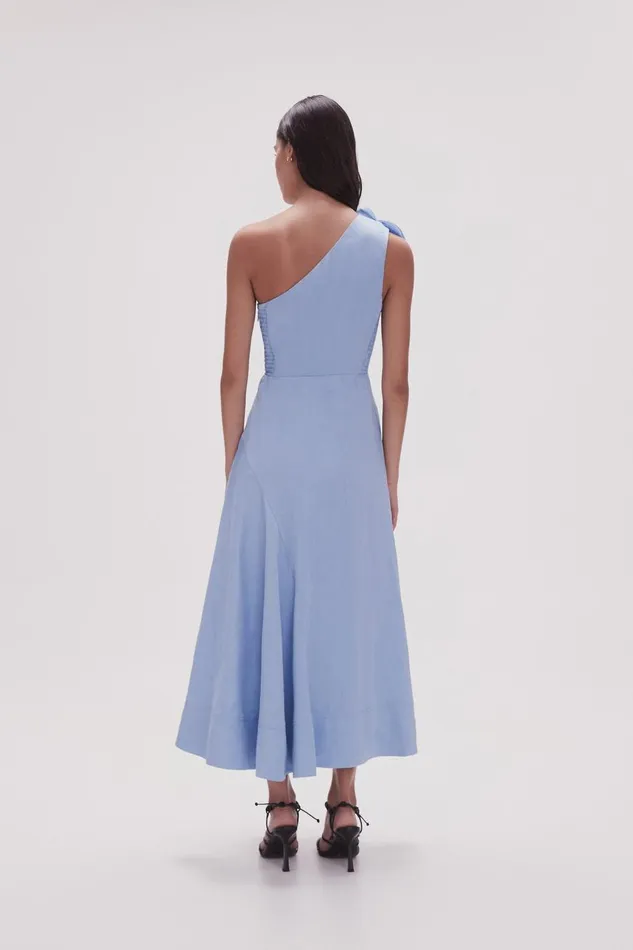 Aje Dresses Adelia Ruffle Midi Dress Light Sky Blue 8211 Women Aje Dresses Adelia Ruffle Midi Dress Light Sky Blue 8211 Women