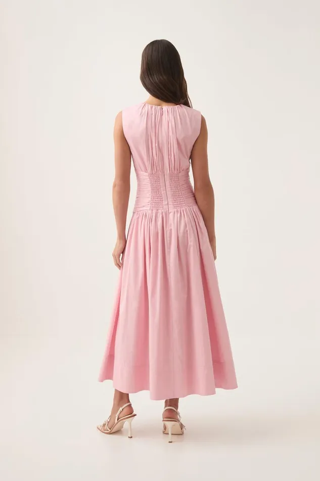 Aje Dresses Agatha Knot Waist Midi Dress Pink Quartz 8211 Women Aje Dresses Agatha Knot Waist Midi Dress Pink Quartz 8211 Women