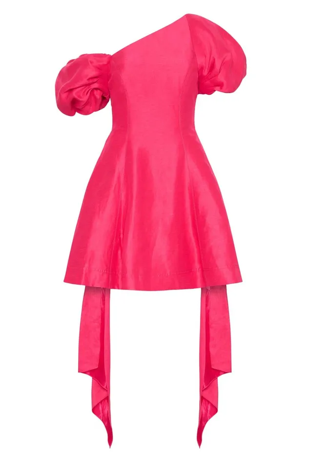Aje Dresses Arista Tulip Sleeve Mini Dress Bougainvillea Red 8211 Women
