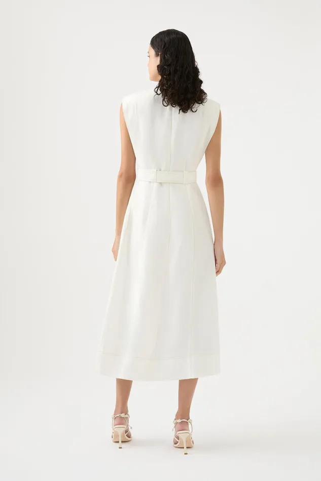 Aje Dresses Beacon Structured Midi Dress Ivory 8211 Women Aje Dresses Beacon Structured Midi Dress Ivory 8211 Women