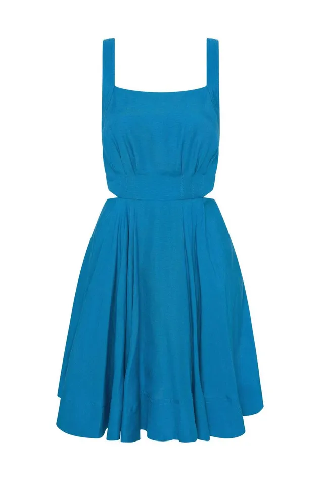 Aje Dresses Clara Tie Back Mini Dress Azure Blue 8211 Women