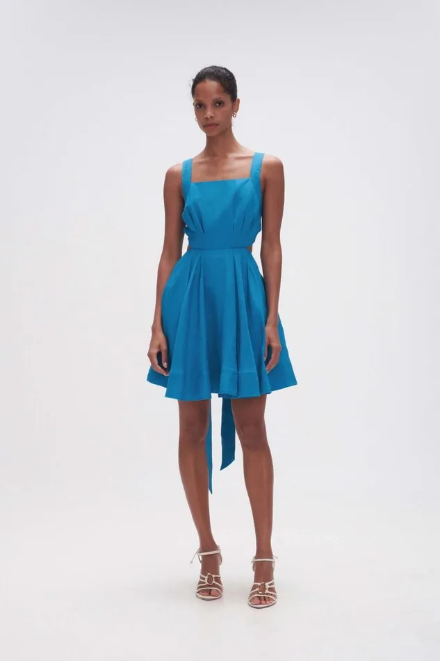 Aje Dresses Clara Tie Back Mini Dress Azure Blue 8211 Women
