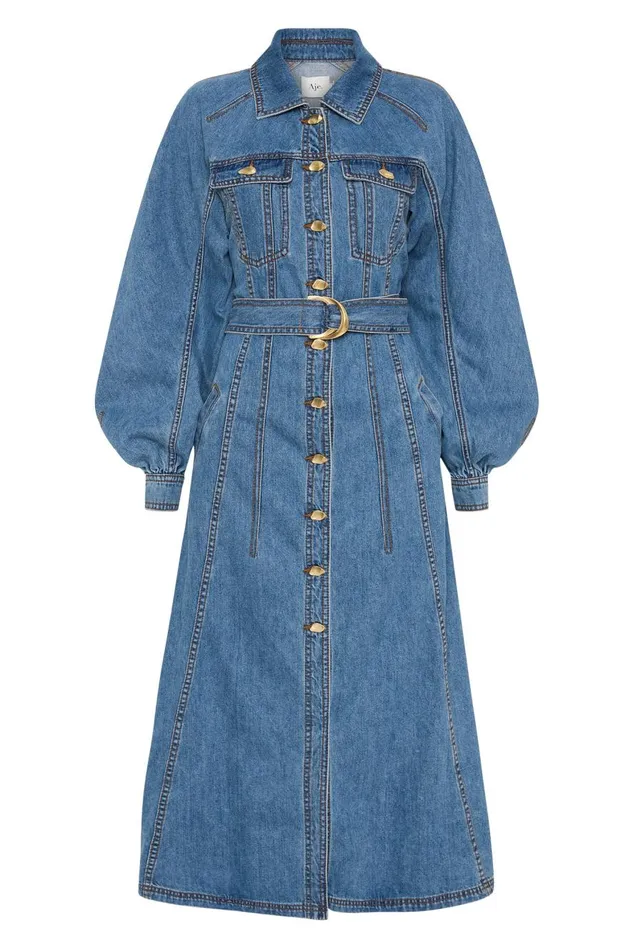 Aje Dresses Colorado Denim Midi Dress 90039s Wash 8211 Women Aje Dresses Colorado Denim Midi Dress 90039s Wash 8211 Women