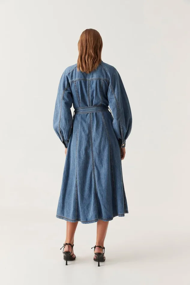 Aje Dresses Colorado Denim Midi Dress 90039s Wash 8211 Women Aje Dresses Colorado Denim Midi Dress 90039s Wash 8211 Women