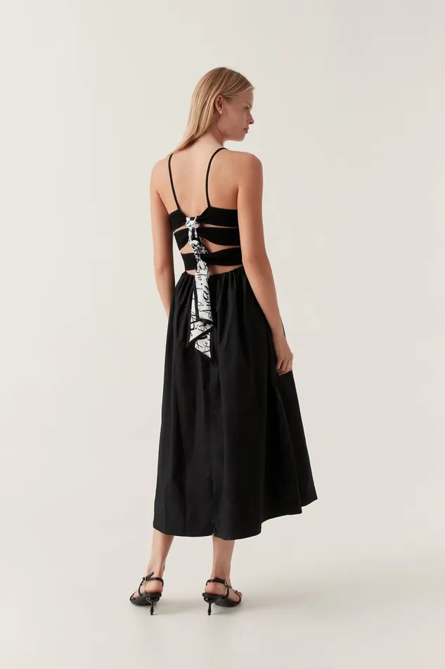 Aje Dresses Danica Tie Back Midi Dress Black 8211 Women