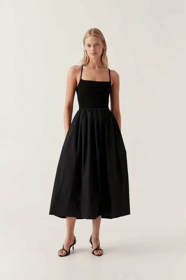 Aje Dresses Danica Tie Back Midi Dress Black 8211 Women Aje Dresses Danica Tie Back Midi Dress Black 8211 Women