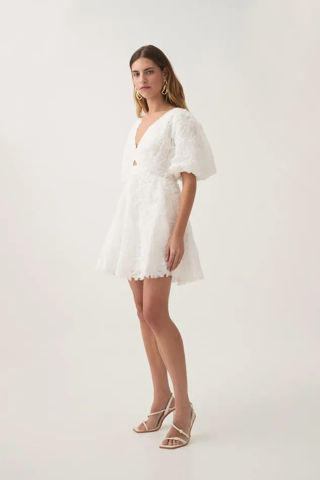 Aje Dresses Florential Mini Swing Dress Ivory 8211 Women