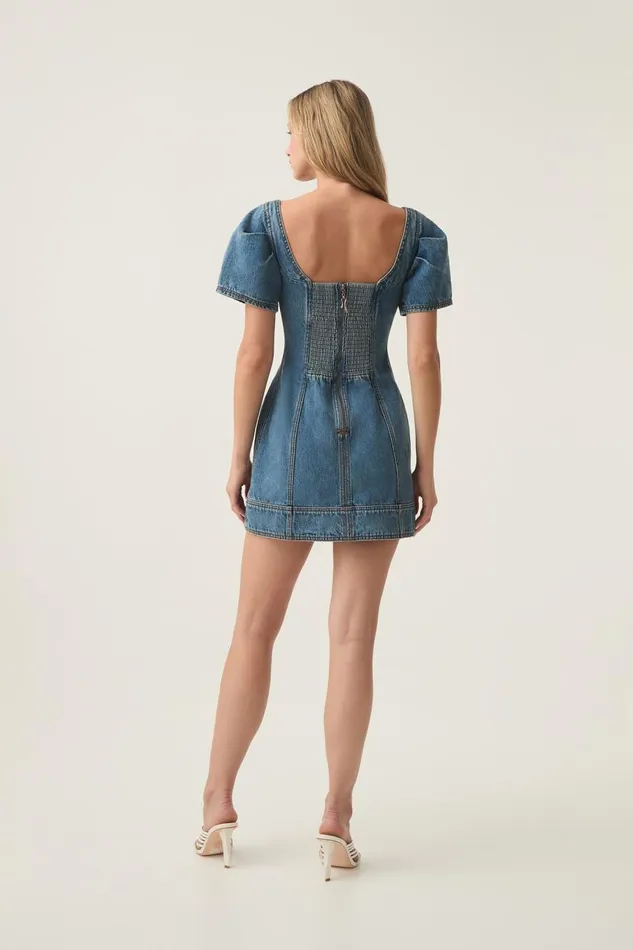 Aje Dresses Nika Logo Denim Mini Dress 90039s Wash 8211 Women