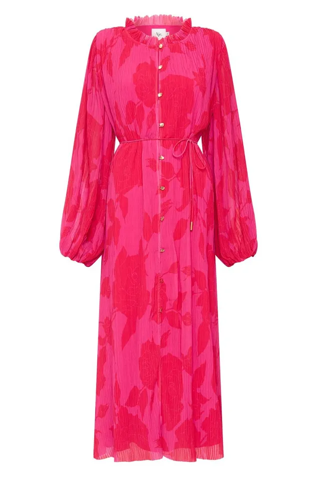 Aje Dresses Pelmet Midi Dress Florescent Rose 8211 Women
