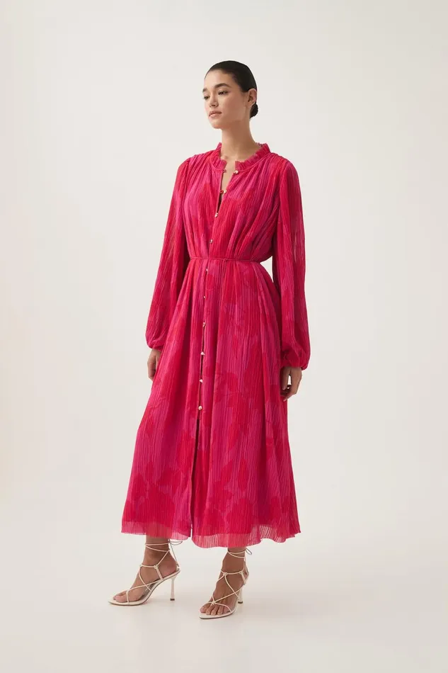 Aje Dresses Pelmet Midi Dress Florescent Rose 8211 Women