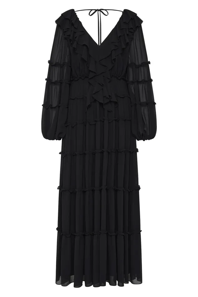 Aje Dresses Protea Ruffle Maxi Dress Black 8211 Women