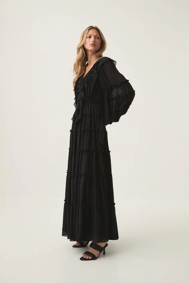 Aje Dresses Protea Ruffle Maxi Dress Black 8211 Women