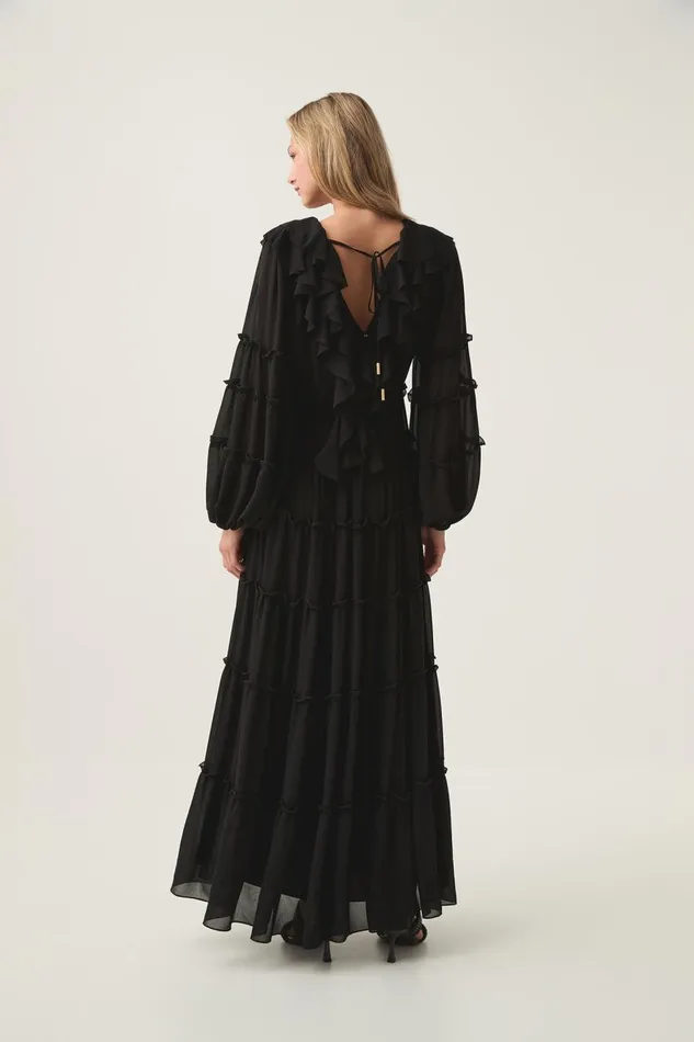 Aje Dresses Protea Ruffle Maxi Dress Black 8211 Women