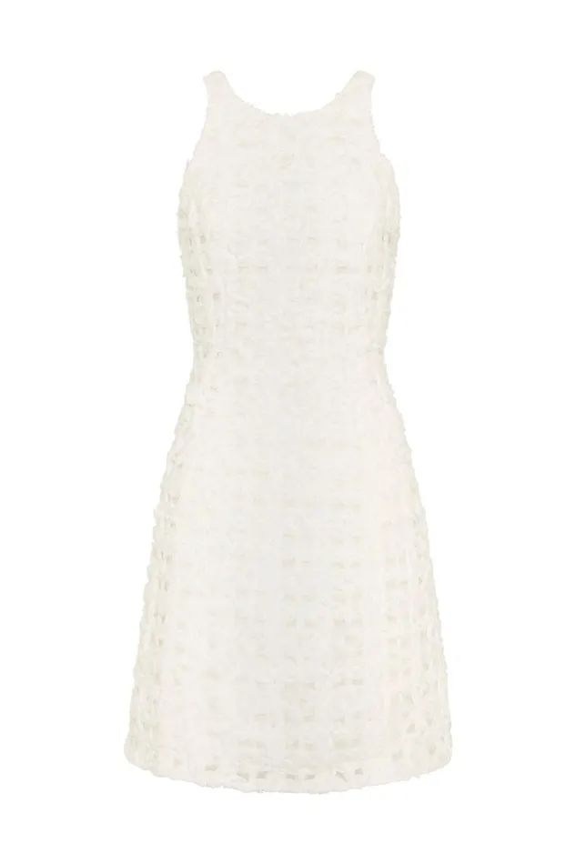 Aje Dresses Quintette Textured Mini Dress Ivory 8211 Women Aje Dresses Quintette Textured Mini Dress Ivory 8211 Women