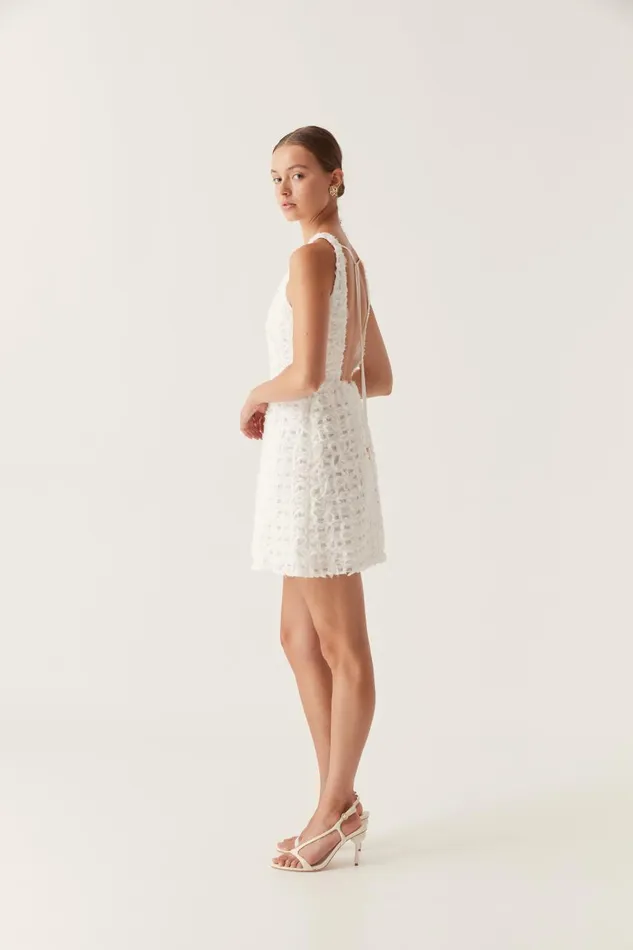 Aje Dresses Quintette Textured Mini Dress Ivory 8211 Women Aje Dresses Quintette Textured Mini Dress Ivory 8211 Women