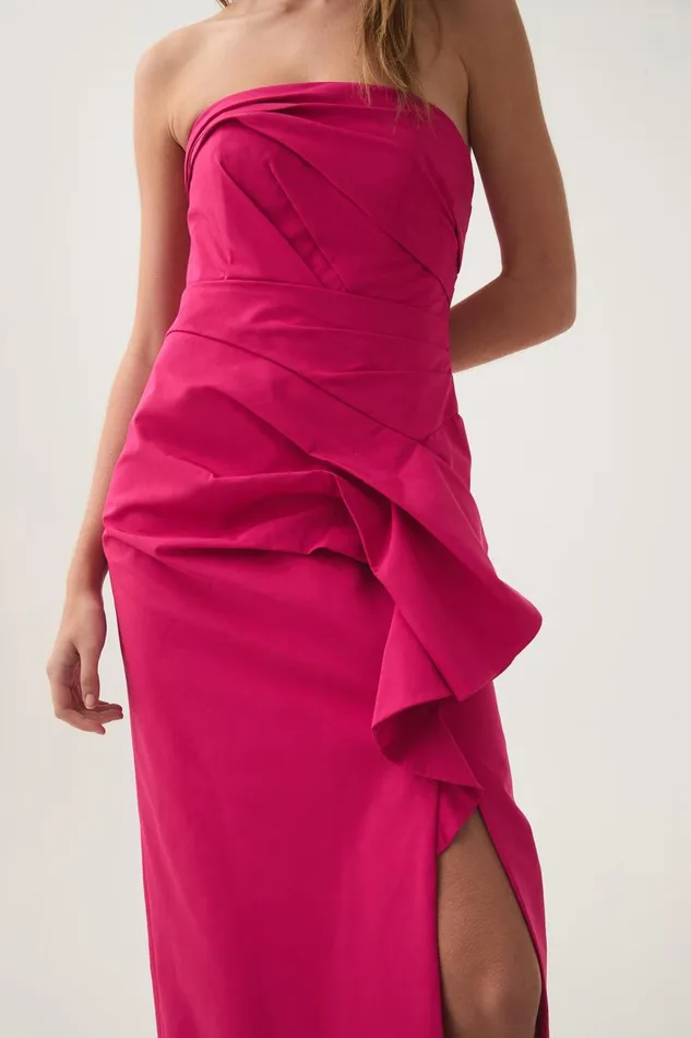 Aje Dresses Roma Draped Midi Dress Rich Magenta 8211 Women Aje Dresses Roma Draped Midi Dress Rich Magenta 8211 Women