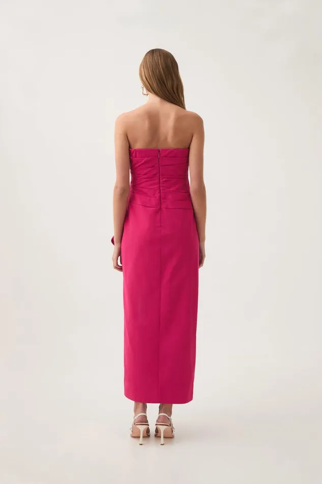 Aje Dresses Roma Draped Midi Dress Rich Magenta 8211 Women Aje Dresses Roma Draped Midi Dress Rich Magenta 8211 Women