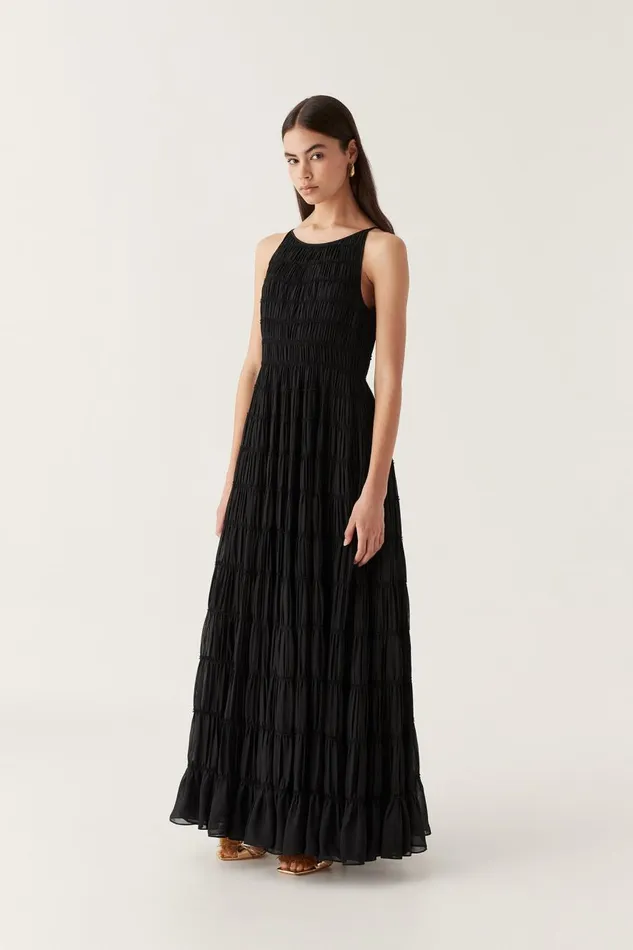 Aje Dresses Rosewood Ruched Maxi Dress Black 8211 Women Aje Dresses Rosewood Ruched Maxi Dress Black 8211 Women
