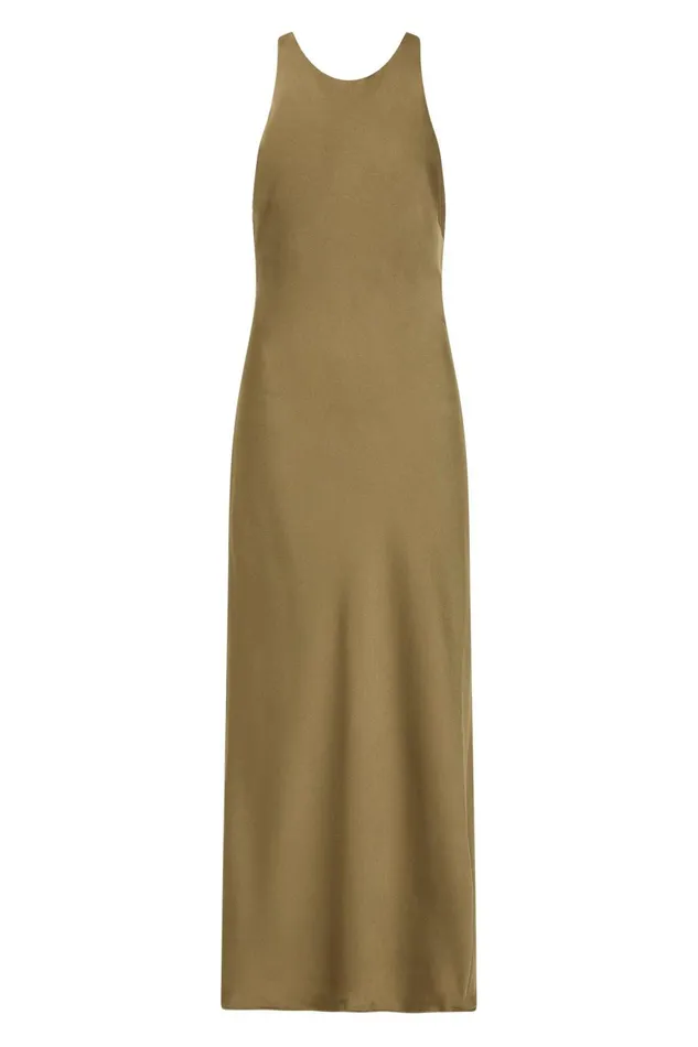 Aje Dresses Tanya Chained Midi Dress Khaki 8211 Women Aje Dresses Tanya Chained Midi Dress Khaki 8211 Women