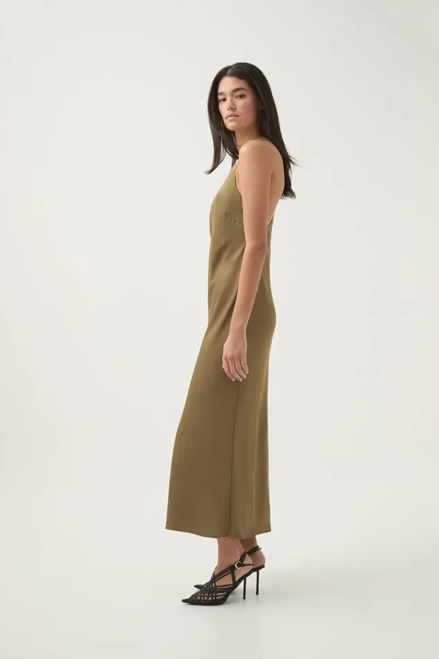 Aje Dresses Tanya Chained Midi Dress Khaki 8211 Women Aje Dresses Tanya Chained Midi Dress Khaki 8211 Women