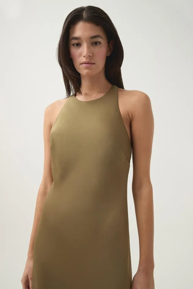 Aje Dresses Tanya Chained Midi Dress Khaki 8211 Women Aje Dresses Tanya Chained Midi Dress Khaki 8211 Women