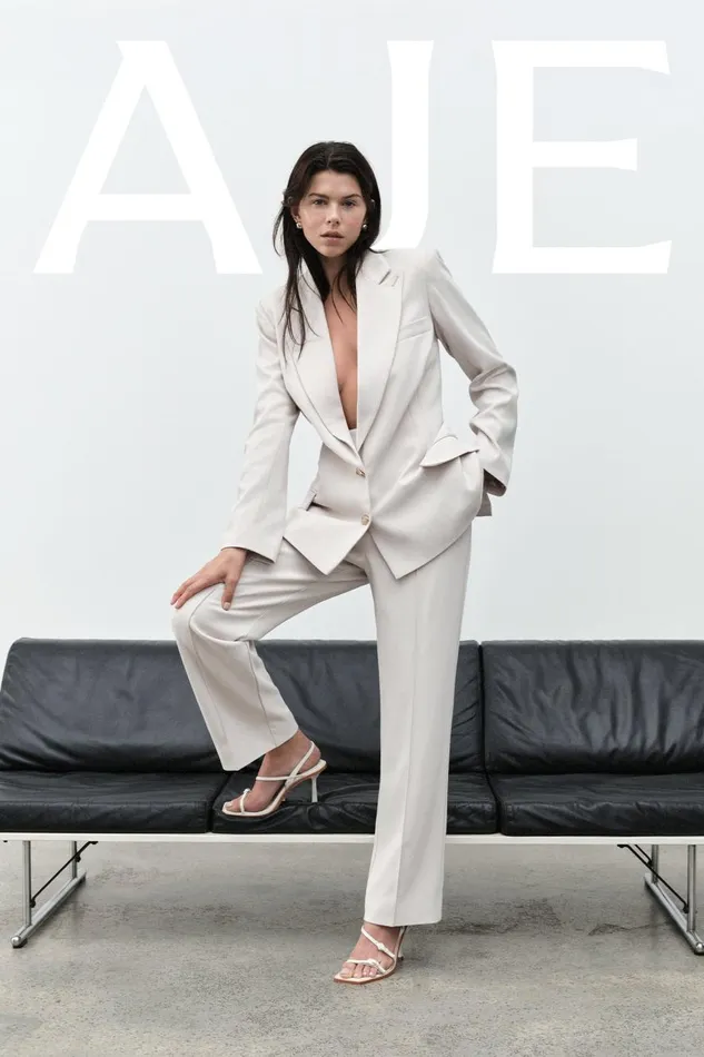Aje Matching Sets Caterina Crepe Jacket Sandstone 8211 Women