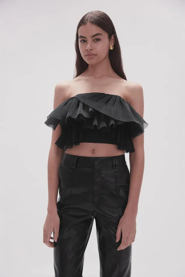 Aje Matching Sets Elsie Pleated Bustier Black 8211 Women